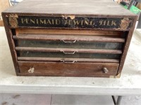 Antique Penimaid sewing thread display case