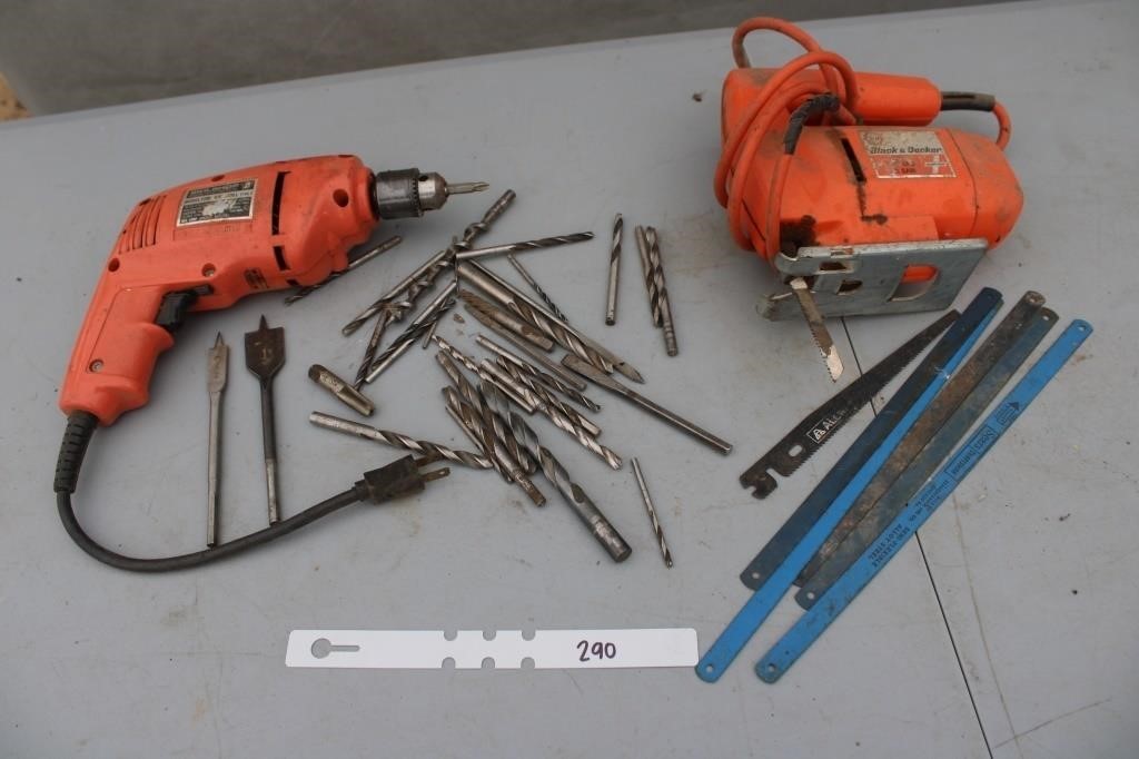 jig saw; blades; drill; bits