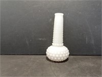 Vintage Milk Glass Hobnail Bud Vase