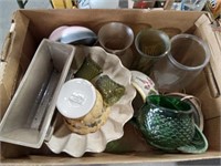 Box Lot of Vases and Vintage Flower Pots