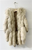 Blue fox corded coat (vest), 12" wide at shoulders