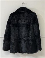 Fur jacket, black, size 40, satin lining needs to