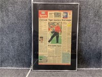 Tiger Woods USA Today Sports Framed Newspaper Page
