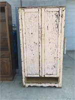 Large 6' Rustic Painted Wood Cabinet