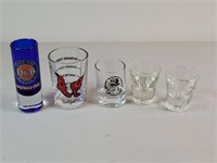 Lot of 5 Shot Glasses