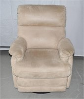 Chenille Light Nude Micro Fiber Swivel Recliner