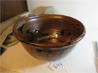 POTTERY BOWL - SIGNED - 11"W X 6.75"H