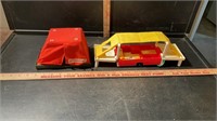VINTAGE FISHER PRICE TENT AND TRAILER