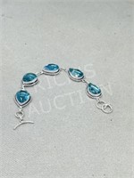 Blue Topaz & silver bracelet