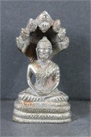 Silvered Copper Seated Buddha