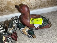Group of decorative Ducks, fabric and wood