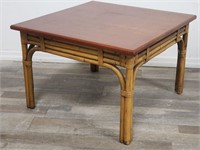 Vintage bamboo & wood coffee table