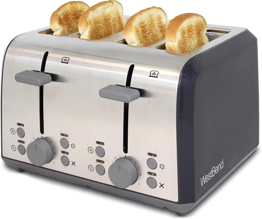 (U) WEST BEND 78824 Extra Wide Slot Toaster with B