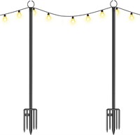 9FT Metal Light Poles (2Pack) for Outdoors