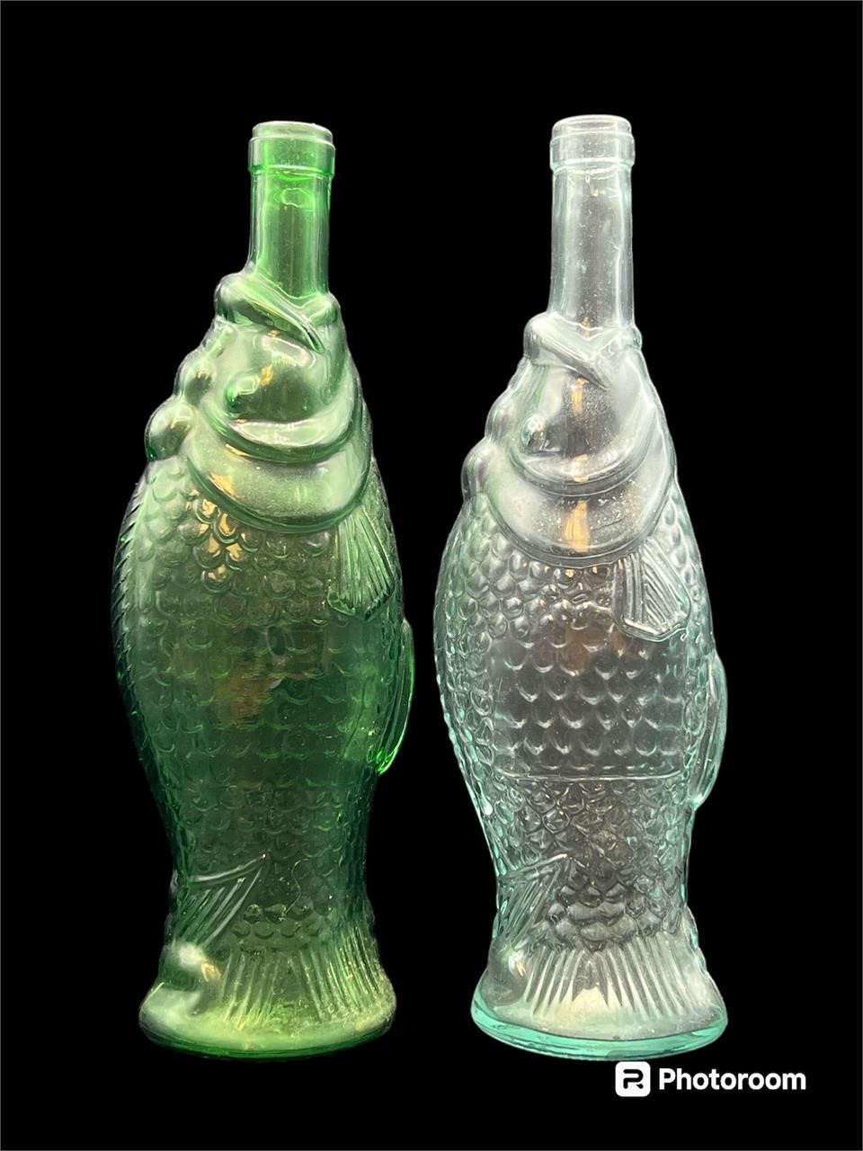 Vintage fish wine bottles