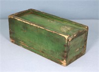 Primitive 19th C. Green Painted Candle Box
