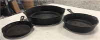 (3) Cast Iron Skillets