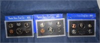 (3) U.S. Silver Poof Coin Set  1971, 1972 & 1983