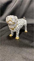 Herend, Pug Black and gold, 4" W x 1.50" D x 2.75"