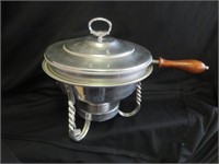 ALUMINUM SERVING DISH WITH STAND 12"T