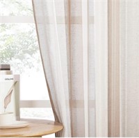 Flax Linen Sheer Stripe Curtains