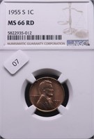 1955 S NGC MS66 RED LINCOLN CENT