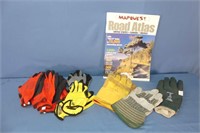 9Prs Of NEW & Used Work Gloves & Road Atlas