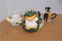 Teapot Lot Frog, Sewing & Cake