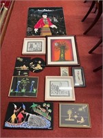 Collection of Cloth, Ogham and Wood Cut Pictures