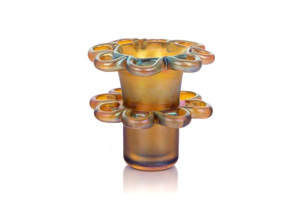 L.C. TIFFANY FAVRILE GLASS FLOWER FROG