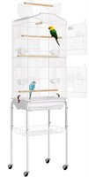 VIVOHOME, Bird Cage with Play Top and Rolling Stan