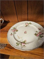 Canonsburg Moss Rose Plate and Sugar Bowl