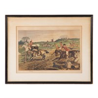 Color print of a drawing of a Steeplechase