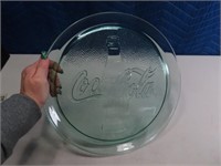 Glass Coca Cola 90s Era Embossed 13" Glass Platter