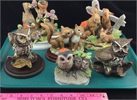 Porcelain Owls, Robins, Rabbits