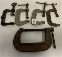 5 Old Clamps (largest is 5")- NO SHIPPING