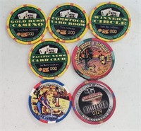 7 Casino Chips With Serial Numbers