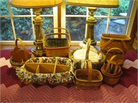 Lot of 8 Assorted Vintage Wooden Baskets