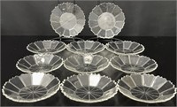 11 Antique Biedermeier Desert Crystal Plates