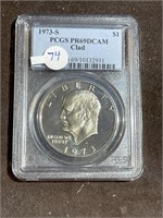 PCGS PR69D CAM 1973 - S Eisenhower Dollar