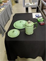 Green Agateware Lids And Coffee Pot Lids Are 8 I