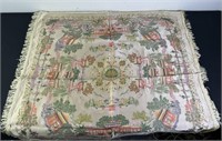 Silk Embroidered Shawl Tapestry w/ Table Runner