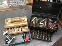Fishing tackle boxes Lures weights and more