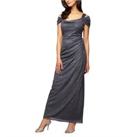 Alex Evenings Women's Long Cold Shoulder Dress