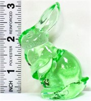 Fenton miniature green rabbit figure