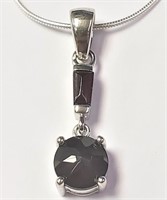 $70 Silver 5.5G Black Onyx 18" Necklace