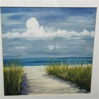 Pathway To The Beach Framed In White 
18” Square