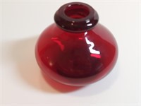 Dark Ruby Red Selenium Glass Vase. Real Red Batch