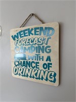 Weekend Forecast - Camping Wooden Sign