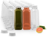 24-PACK 16oz Empty Plastic Juice Bottles with Caps